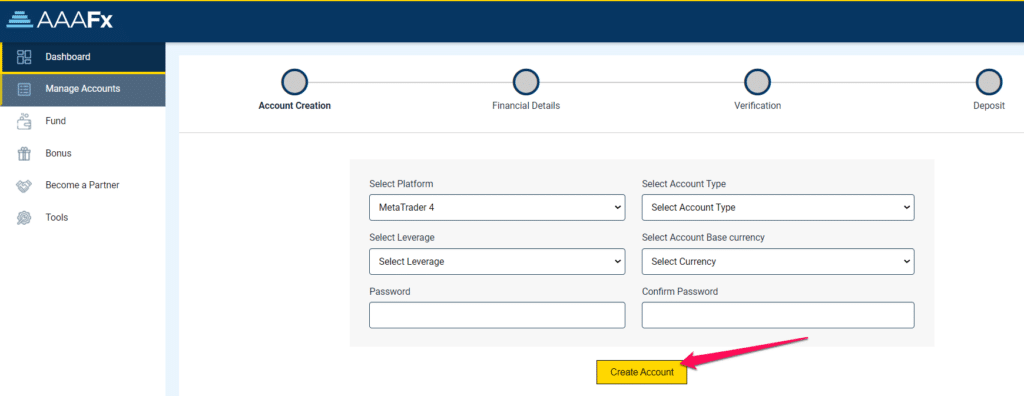 How to open an Affiliate Account step 3